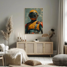 Retro-Futuristic Adventure Astronaut Artwork Futuristic Sci-Fi Poster PosterGoat