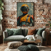 Retro-Futuristic Adventure Astronaut Artwork Futuristic Sci-Fi Poster PosterGoat
