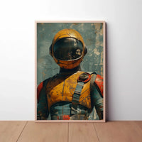 Retro-Futuristic Adventure Astronaut Artwork Futuristic Sci-Fi Poster PosterGoat