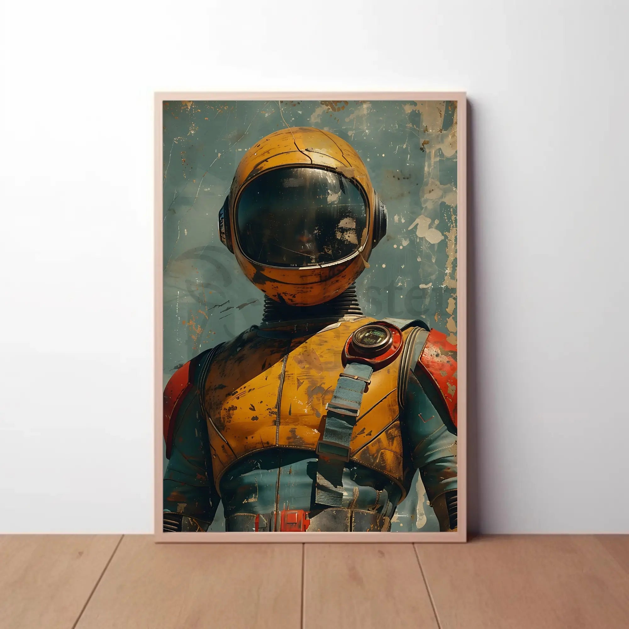 Retro-Futuristic Adventure Astronaut Artwork Futuristic Sci-Fi Poster PosterGoat