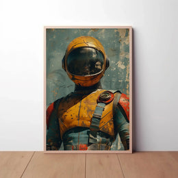 Retro-Futuristic Adventure Astronaut Artwork Futuristic Sci-Fi Poster PosterGoat