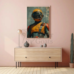Retro-Futuristic Adventure Astronaut Artwork Futuristic Sci-Fi Poster PosterGoat