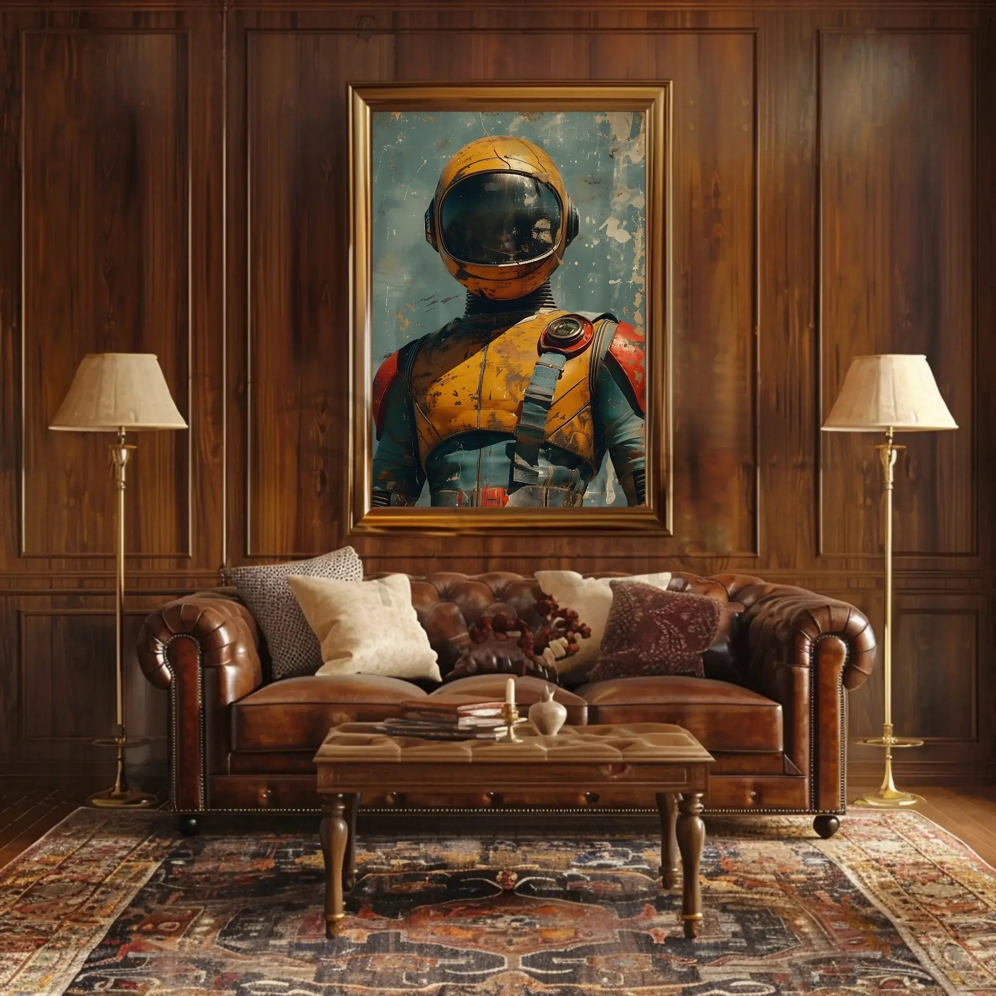 Retro-Futuristic Adventure Astronaut Artwork Futuristic Sci-Fi Poster PosterGoat