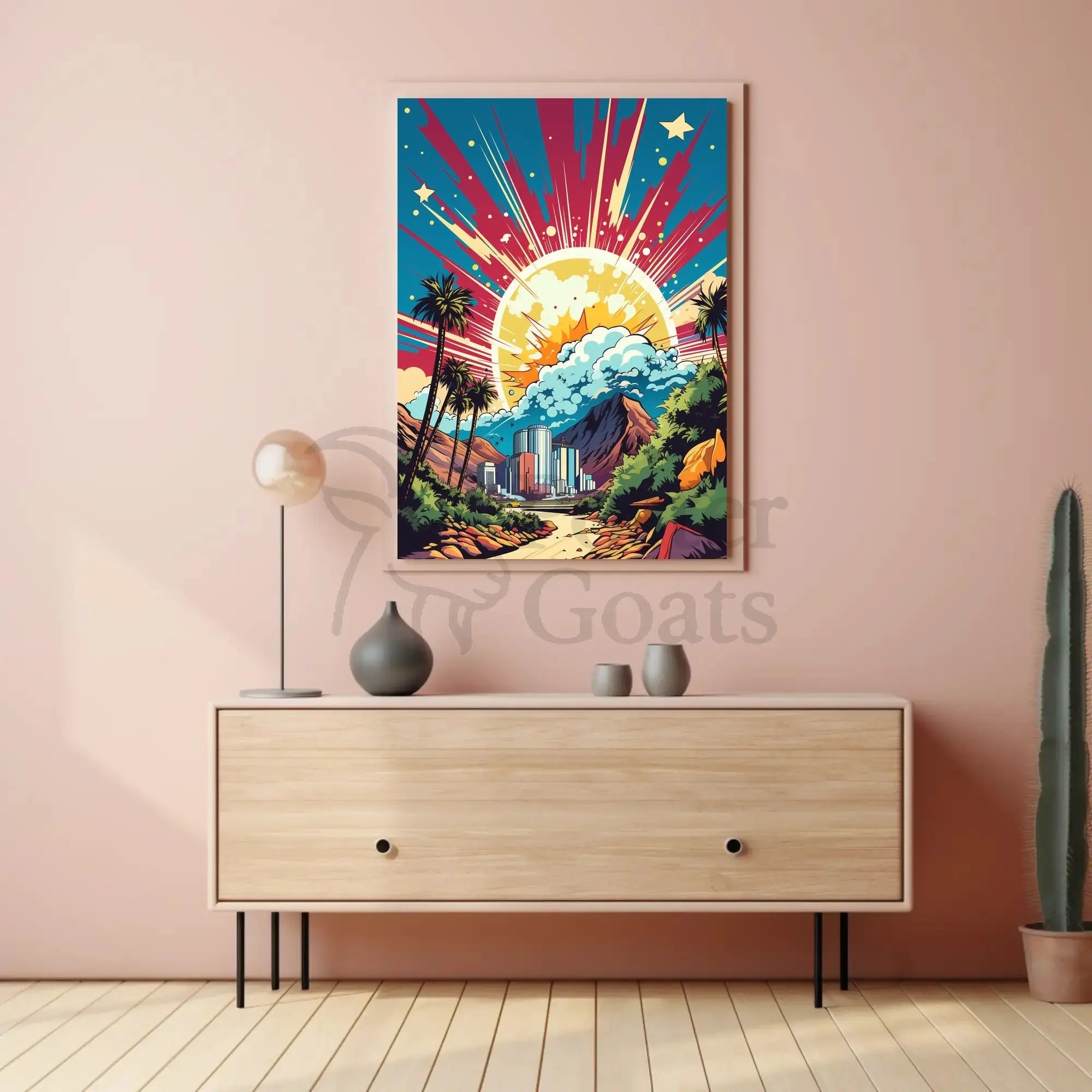 Retro-Futuristic Cityscape Pop Culture Poster PosterGoat