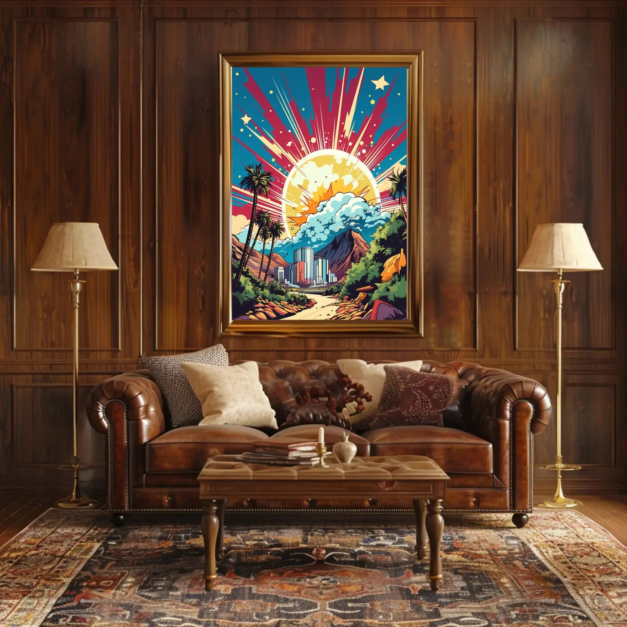Retro-Futuristic Cityscape Pop Culture Poster PosterGoat