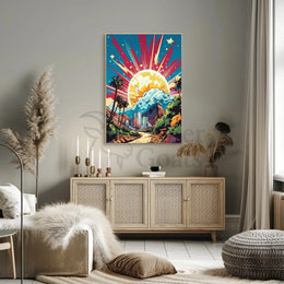 Retro-Futuristic Cityscape Pop Culture Poster PosterGoat