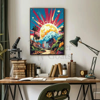 Retro-Futuristic Cityscape Pop Culture Poster PosterGoat