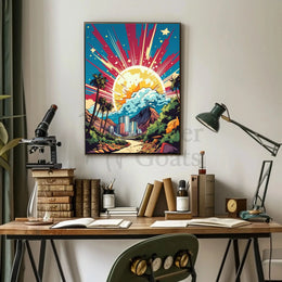Retro-Futuristic Cityscape Pop Culture Poster PosterGoat