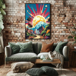 Retro-Futuristic Cityscape Pop Culture Poster PosterGoat