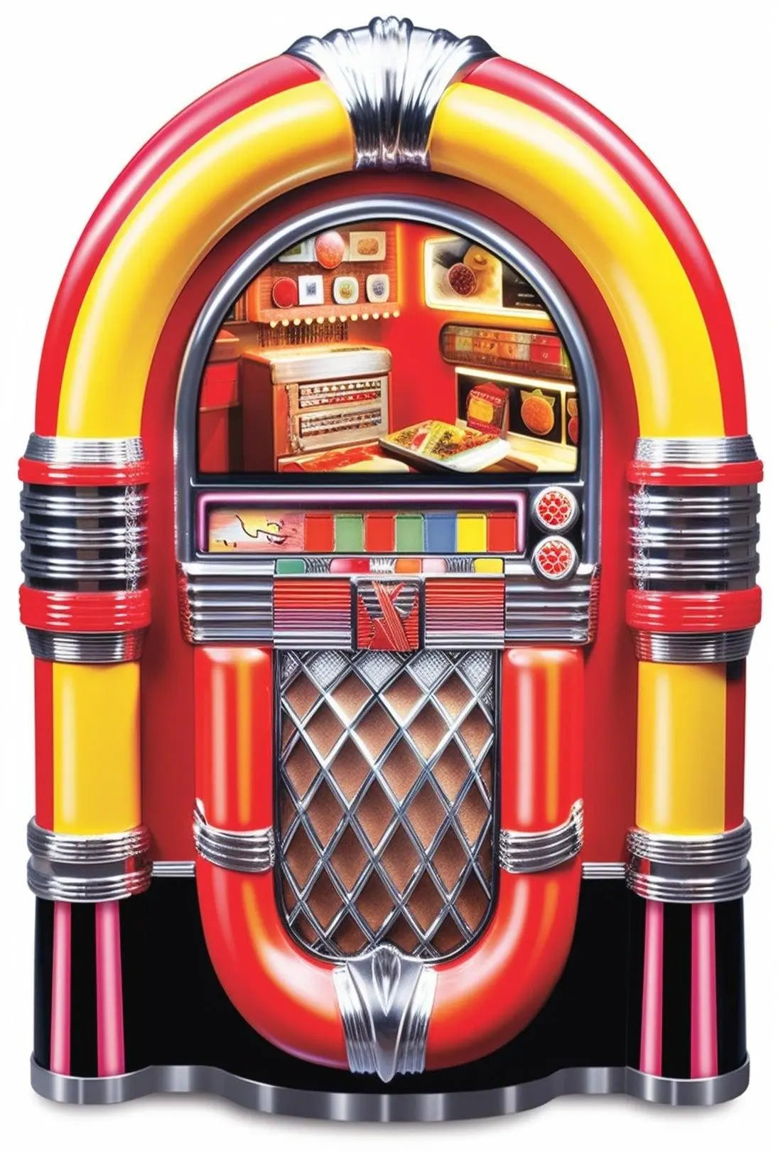 Retro Jukebox Art Print: Pop Culture Poster PosterGoat