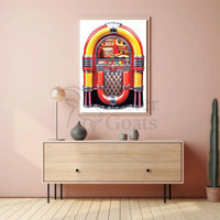 Retro Jukebox Art Print: Pop Culture Poster PosterGoat