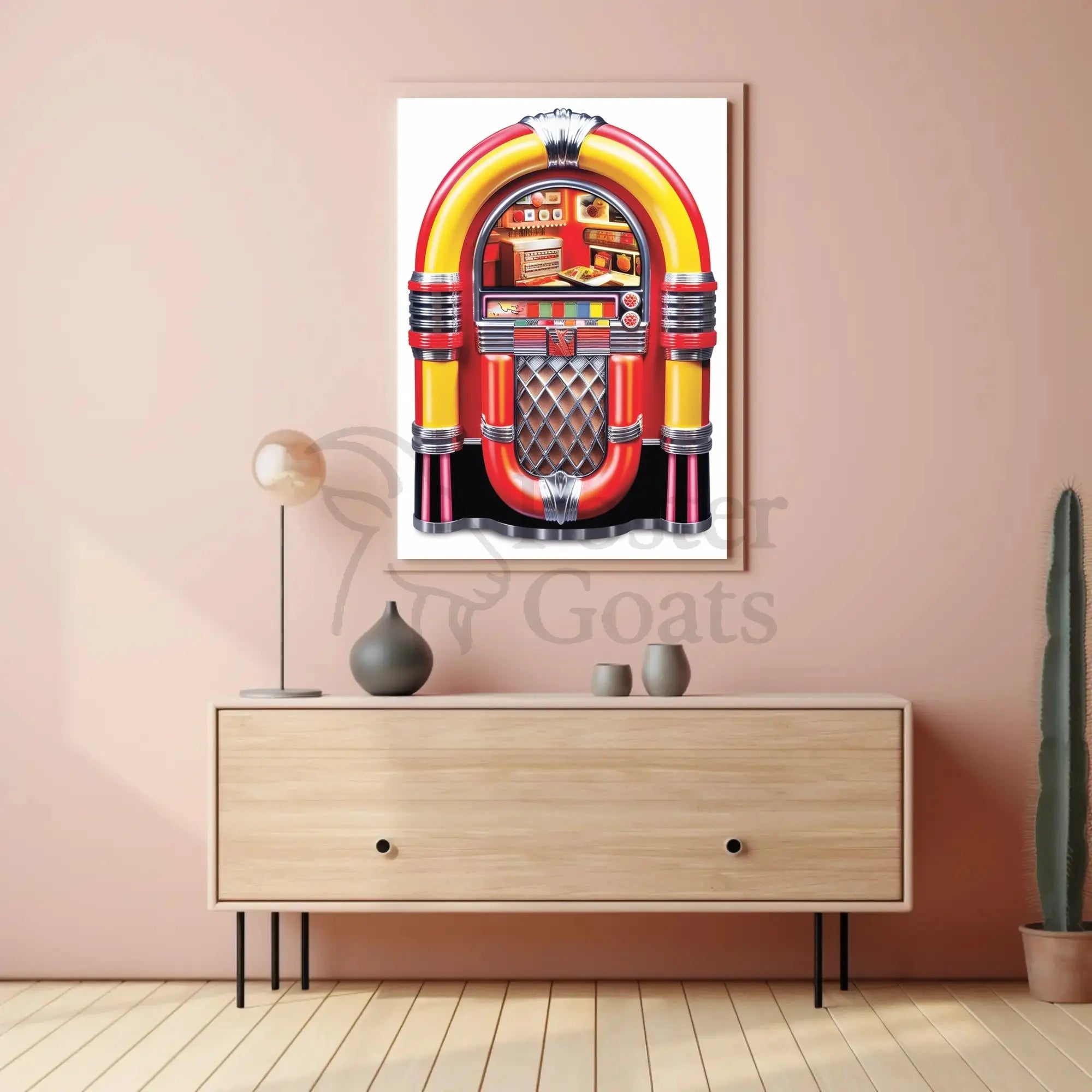 Retro Jukebox Art Print: Pop Culture Poster PosterGoat