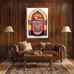 Retro Jukebox Art Print: Pop Culture Poster PosterGoat