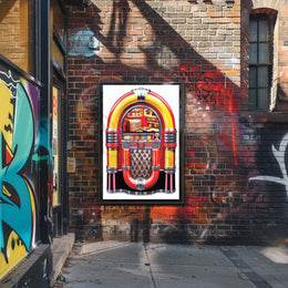 Retro Jukebox Art Print: Pop Culture Poster PosterGoat