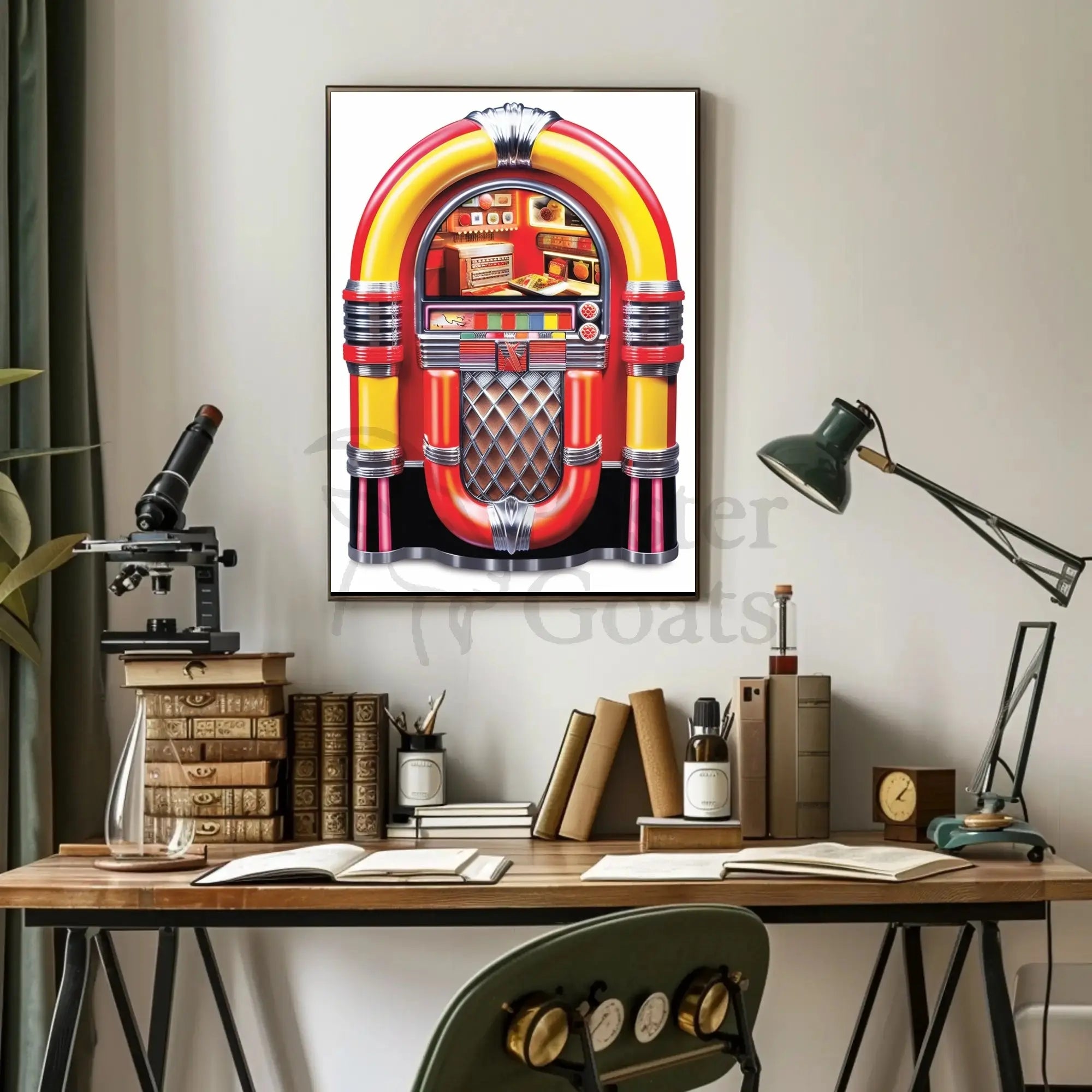 Retro Jukebox Art Print: Pop Culture Poster PosterGoat