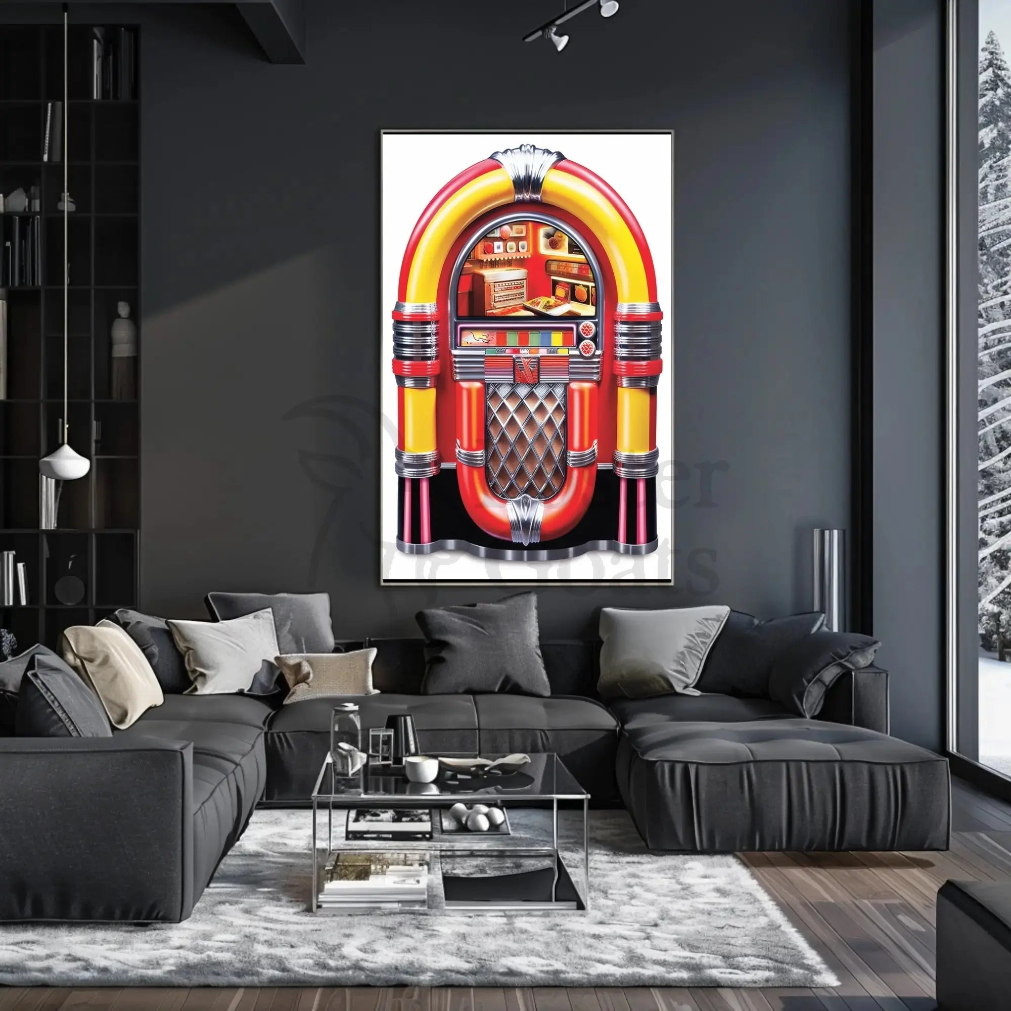Retro Jukebox Art Print: Pop Culture Poster PosterGoat