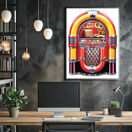 Retro Jukebox Art Print: Pop Culture Poster PosterGoat