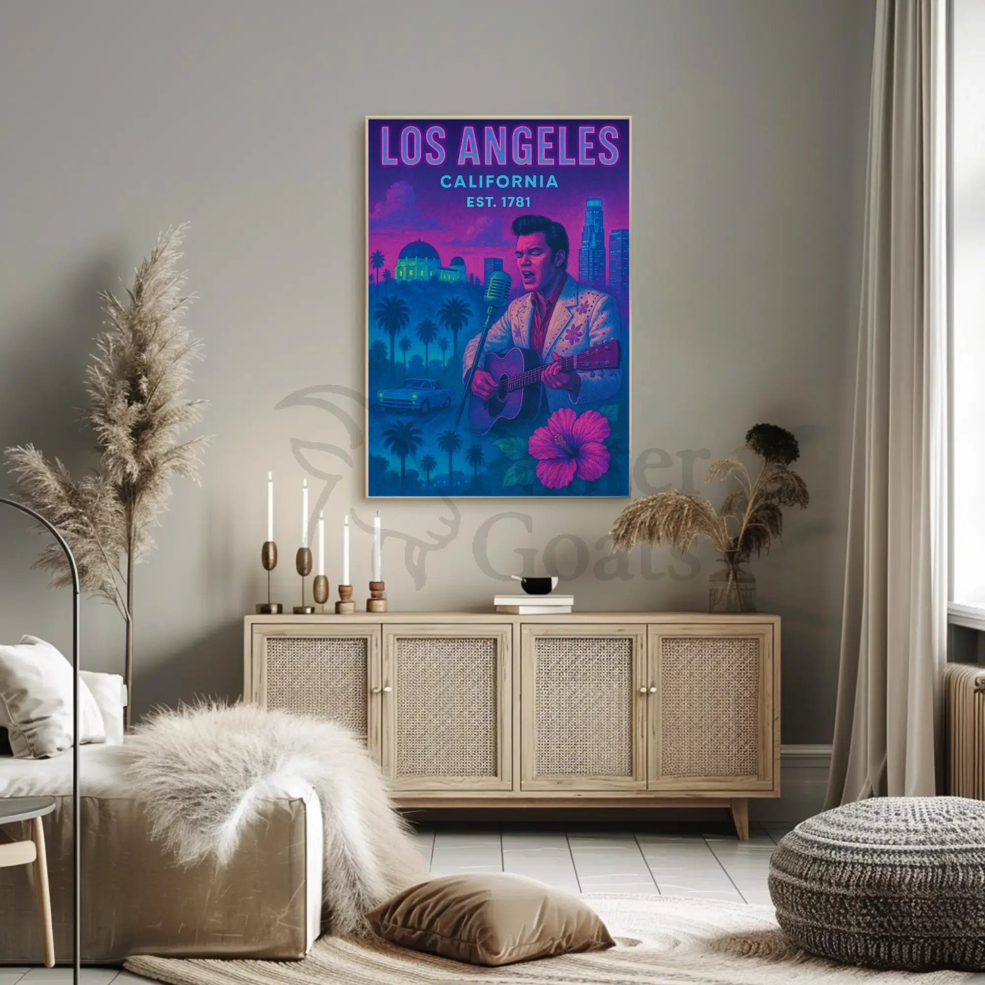 Retro Los Angeles Musical Vibes Heritage Poster PosterGoat
