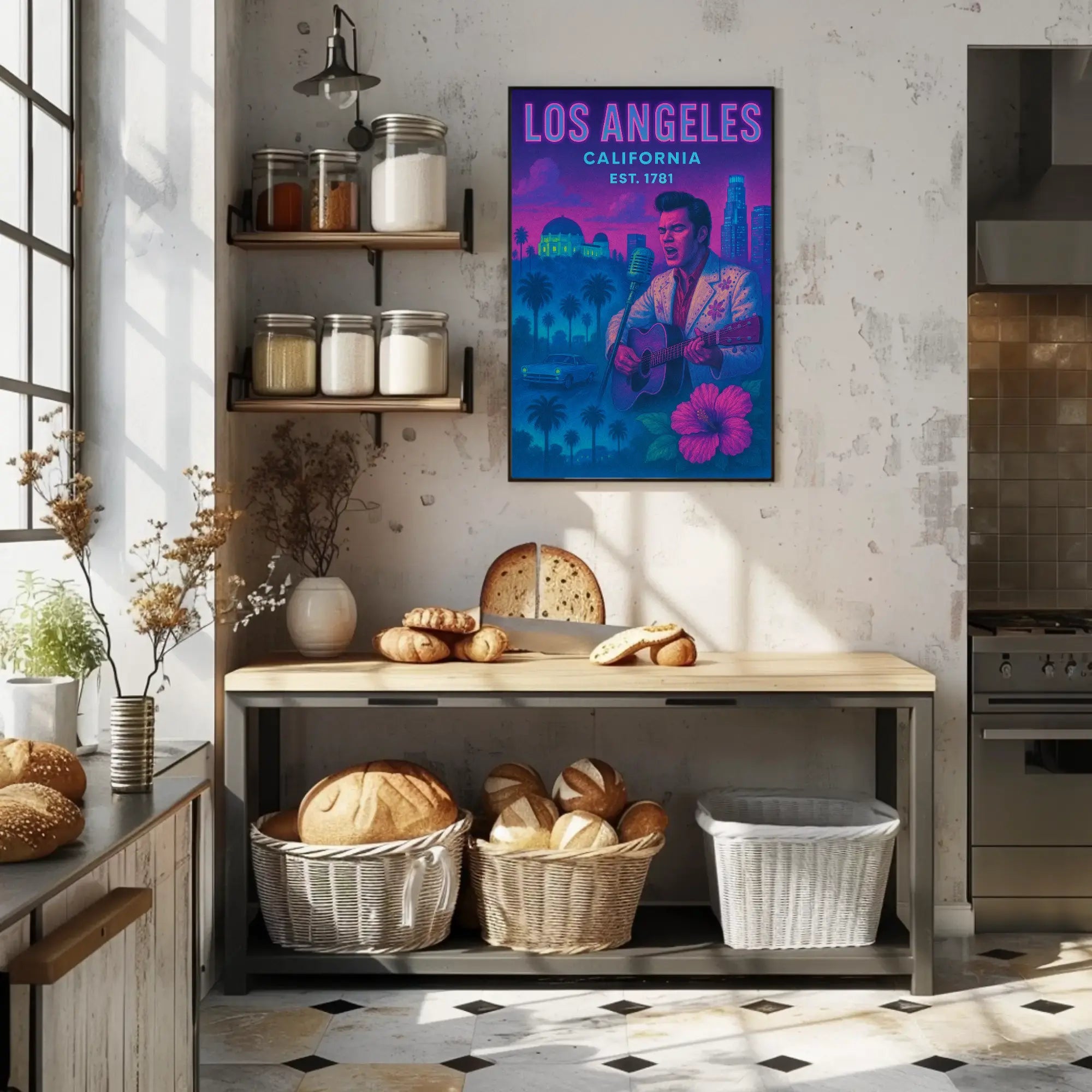 Retro Los Angeles Musical Vibes Heritage Poster PosterGoat