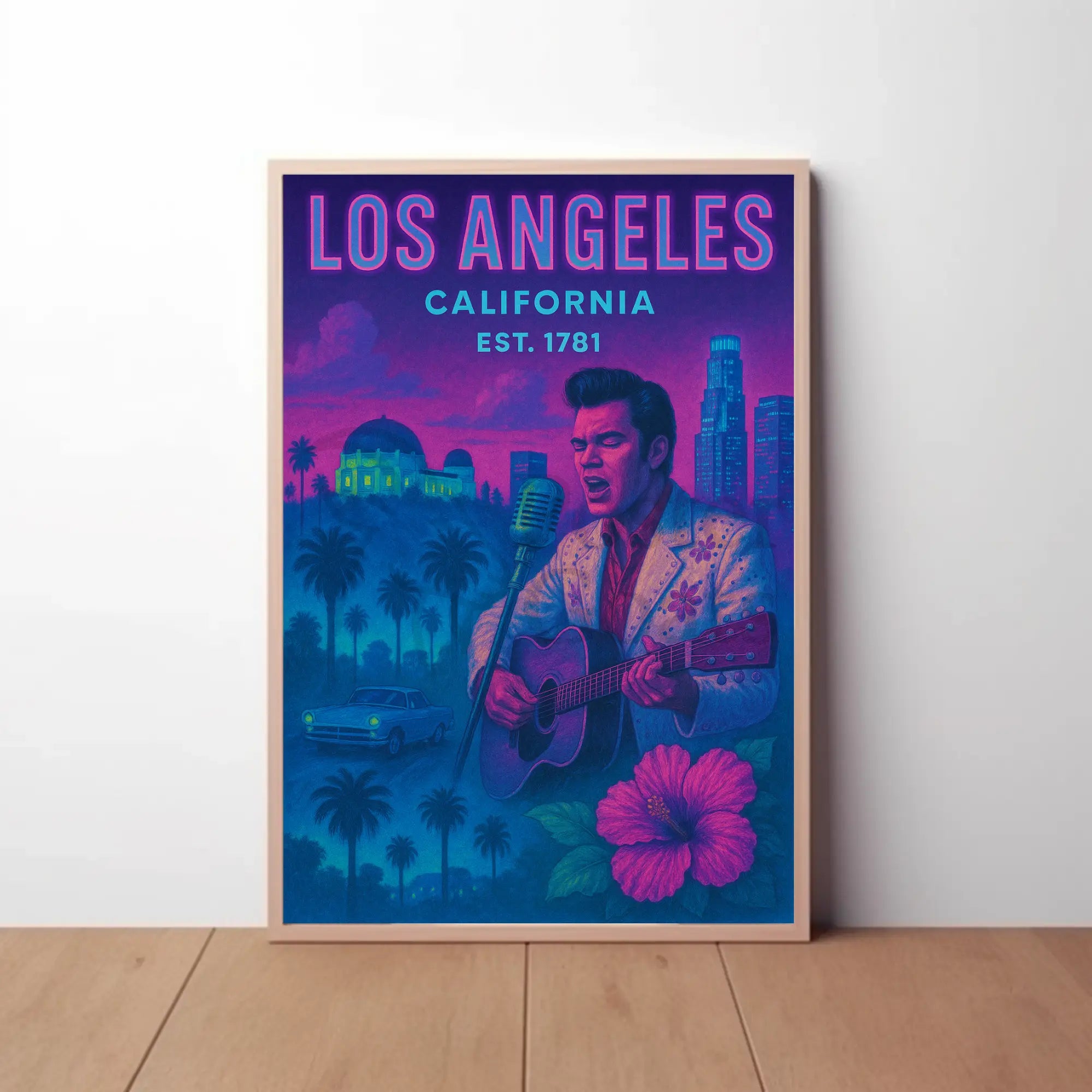 Retro Los Angeles Musical Vibes Heritage Poster PosterGoat