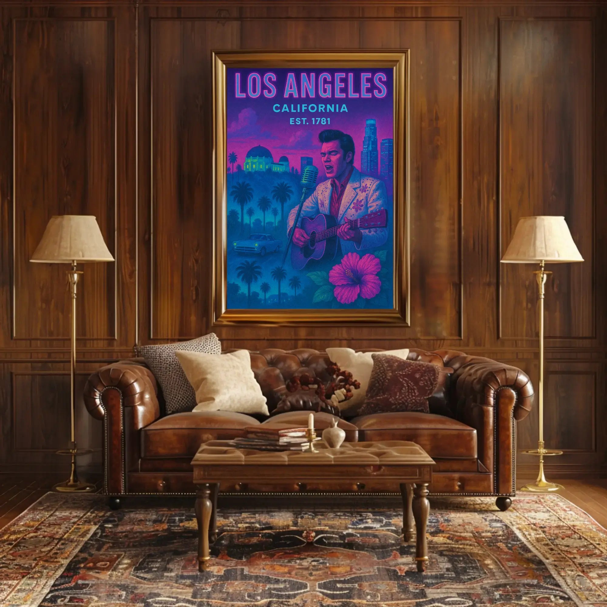 Retro Los Angeles Musical Vibes Heritage Poster PosterGoat