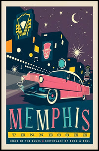 Retro Memphis Nightlife Travel Poster PosterGoat