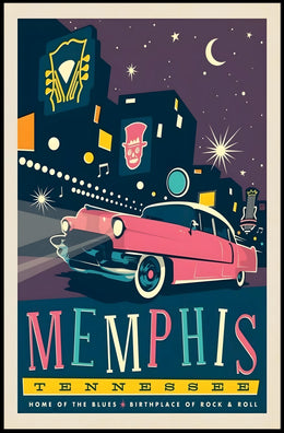 Retro Memphis Nightlife Travel Poster PosterGoat