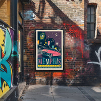 Retro Memphis Nightlife Travel Poster PosterGoat