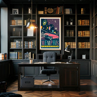 Retro Memphis Nightlife Travel Poster PosterGoat