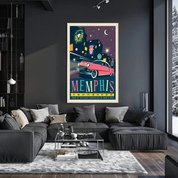 Retro Memphis Nightlife Travel Poster PosterGoat