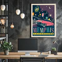 Retro Memphis Nightlife Travel Poster PosterGoat