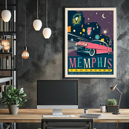 Retro Memphis Nightlife Travel Poster PosterGoat