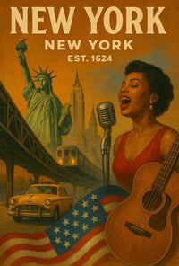 Retro New York City Vibes Cultural Heritage Poster PosterGoat