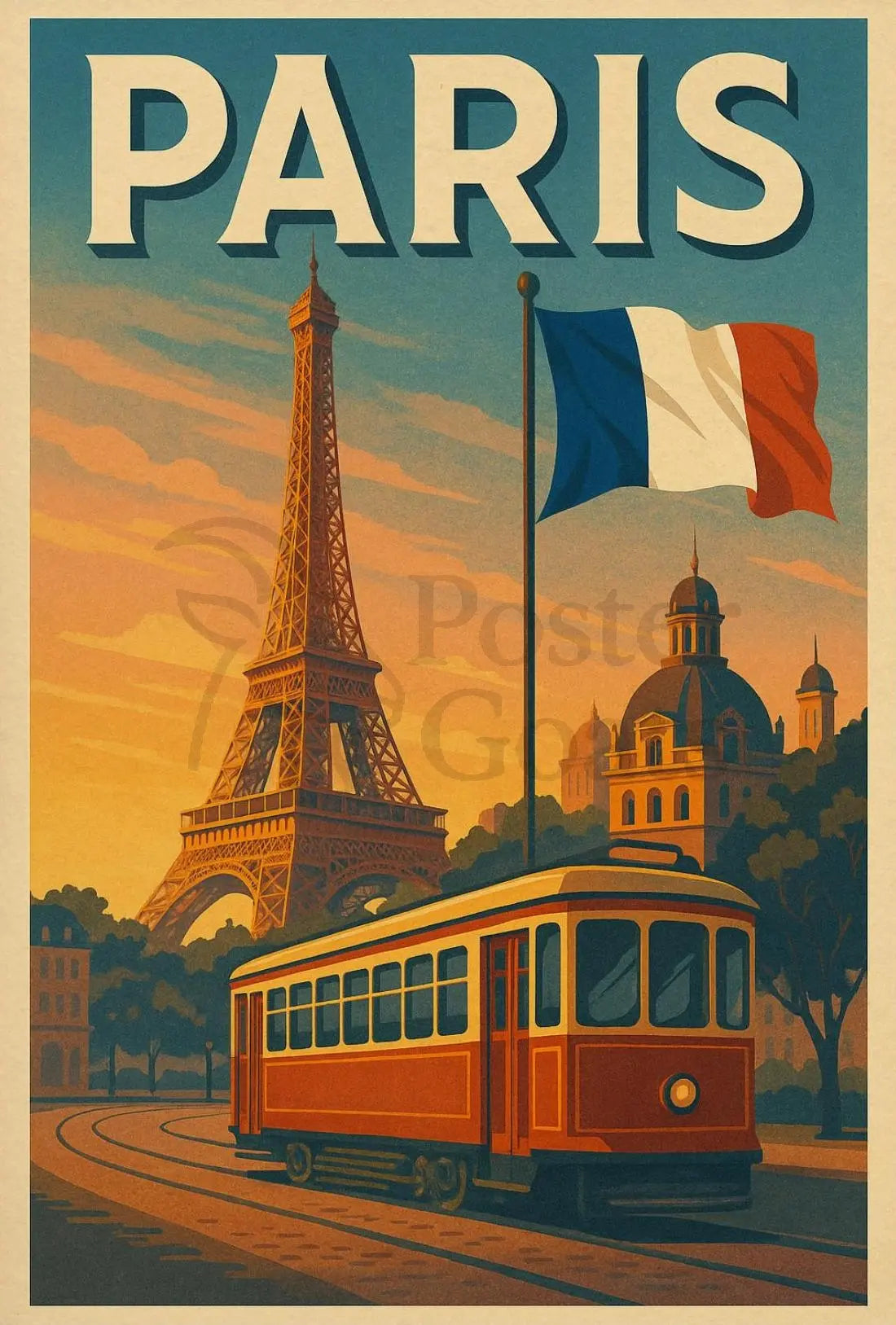 Retro Paris Travel Classic Charm Nostalgia Vintage Poster PosterGoat