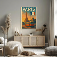 Retro Paris Travel Classic Charm Nostalgia Vintage Poster PosterGoat