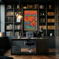 Retro San Antonio Cityscape Greetings Travel Poster PosterGoat