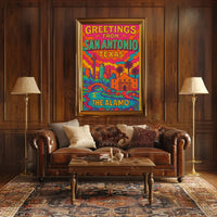 Retro San Antonio Cityscape Greetings Travel Poster PosterGoat