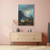 Retro Sci-Fi Adventure in Monument Valley Futuristic Sci-Fi Poster PosterGoat