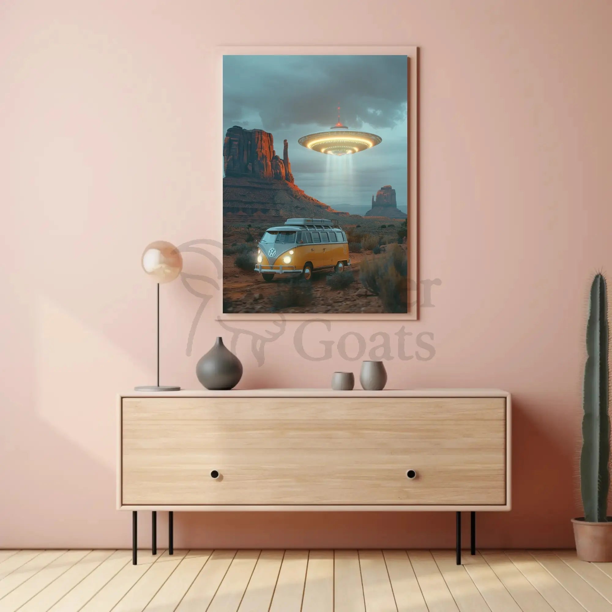 Retro Sci-Fi Adventure in Monument Valley Futuristic Sci-Fi Poster PosterGoat