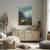 Retro Sci-Fi Adventure in Monument Valley Futuristic Sci-Fi Poster PosterGoat