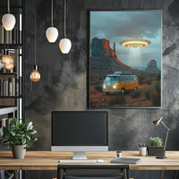 Retro Sci-Fi Adventure in Monument Valley Futuristic Sci-Fi Poster PosterGoat