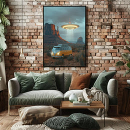 Retro Sci-Fi Adventure in Monument Valley Futuristic Sci-Fi Poster PosterGoat