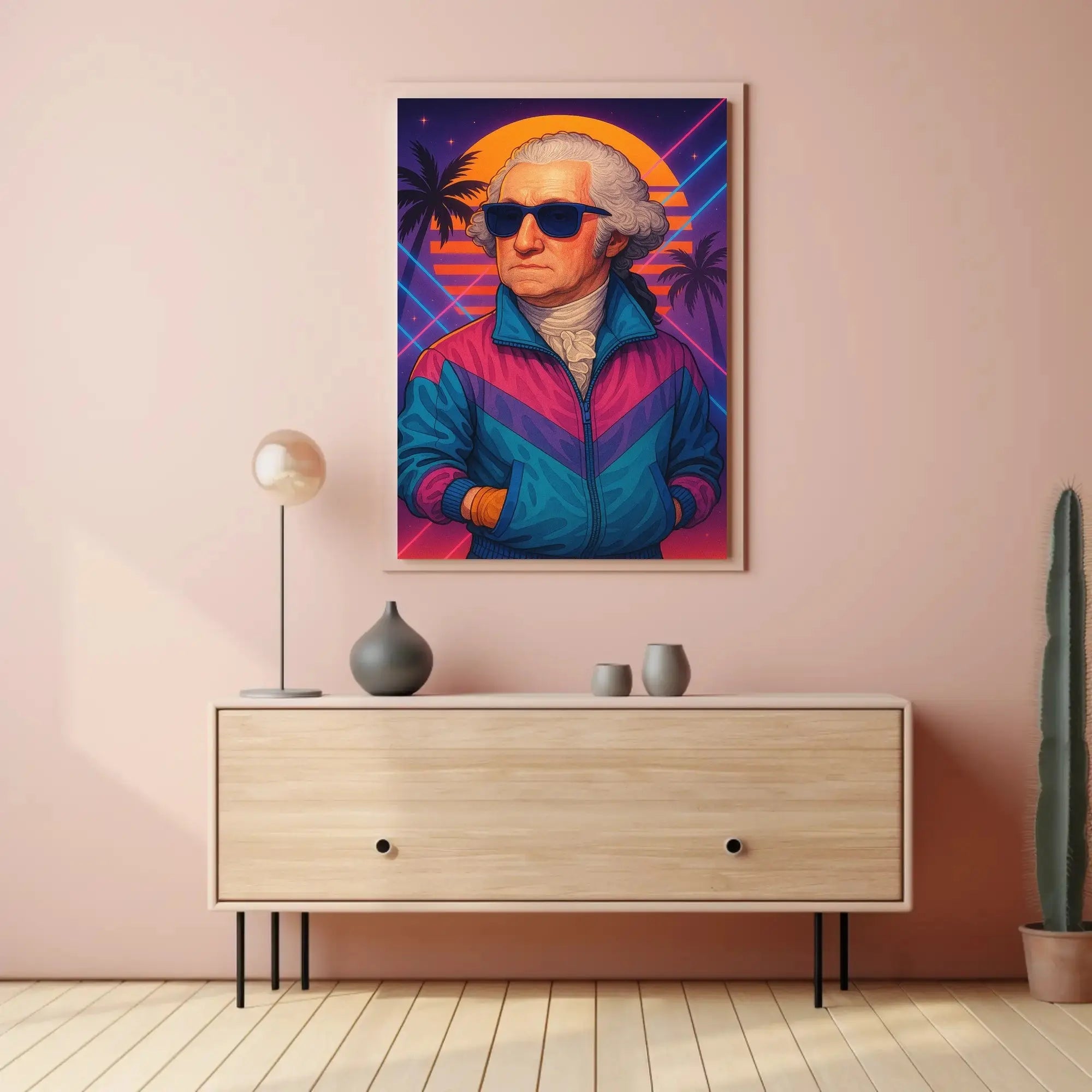 Retro Synthwave Historical Figure Poster - Pop Culture Poster PosterGoat
