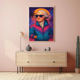 Retro Synthwave Historical Figure Poster - Pop Culture Poster PosterGoat