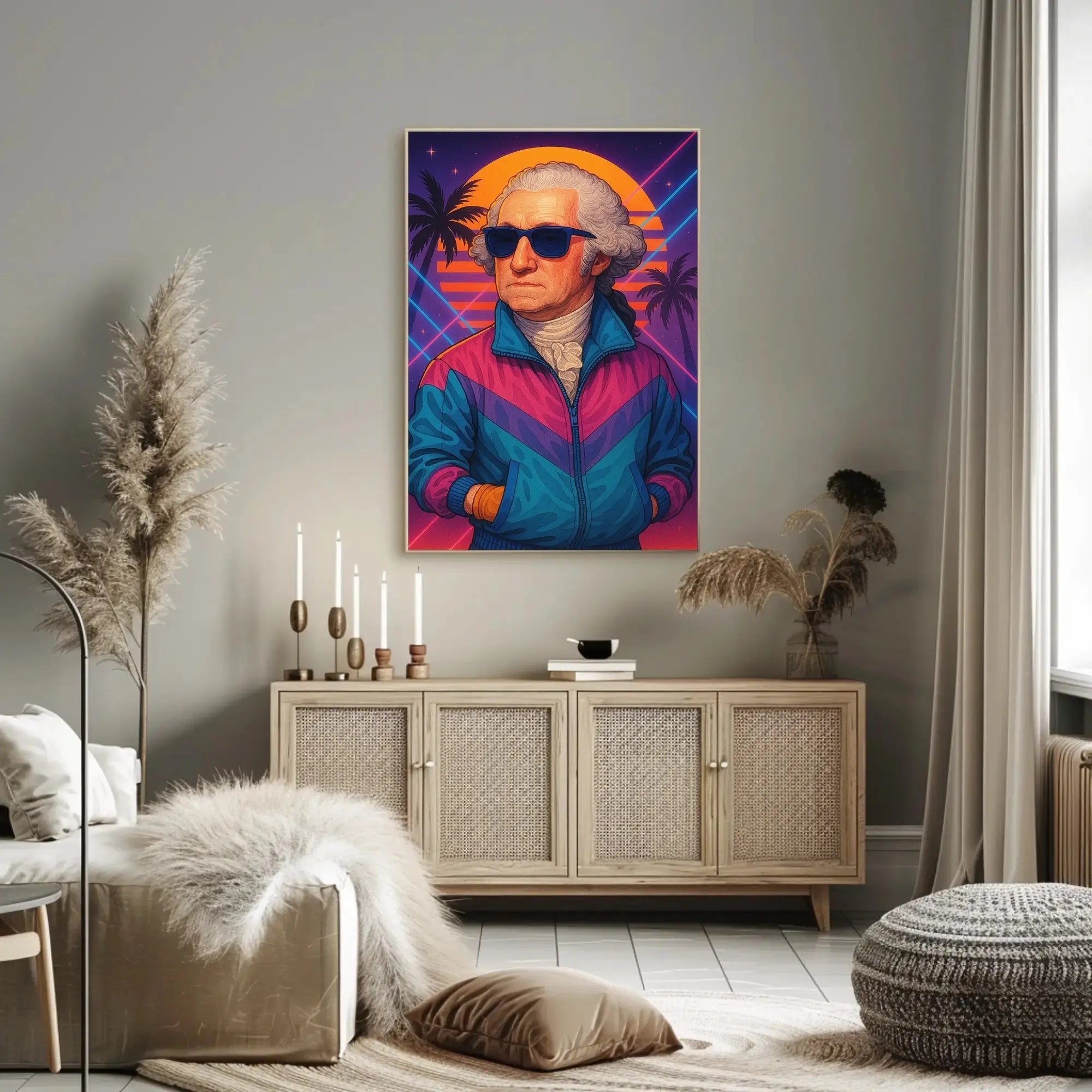Retro Synthwave Historical Figure Poster - Pop Culture Poster PosterGoat