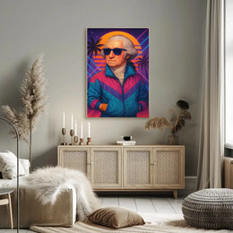 Retro Synthwave Historical Figure Poster - Pop Culture Poster PosterGoat