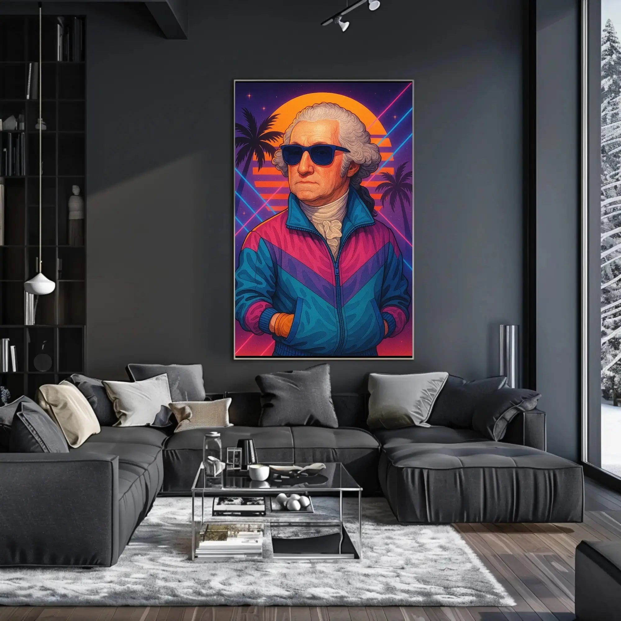 Retro Synthwave Historical Figure Poster - Pop Culture Poster PosterGoat