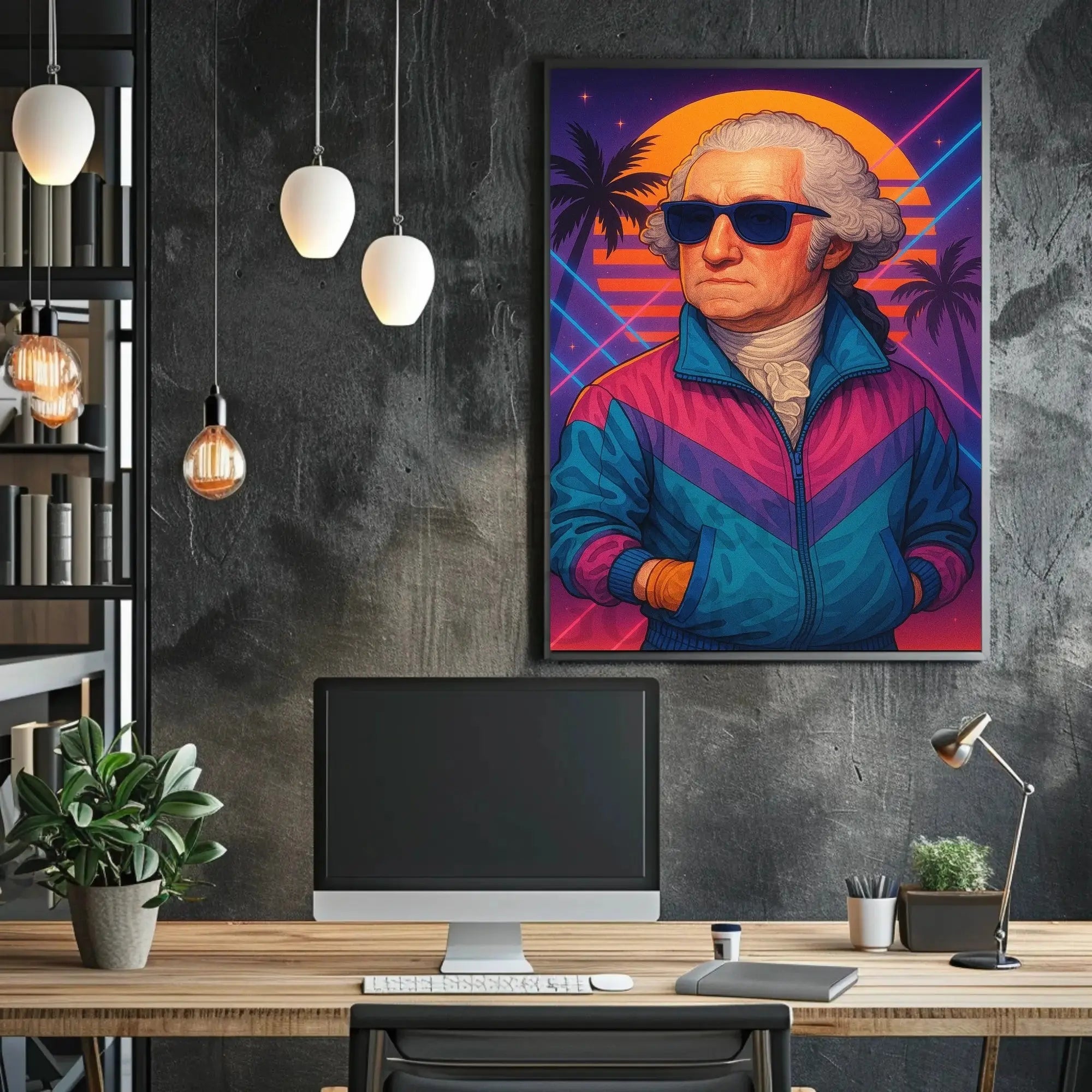 Retro Synthwave Historical Figure Poster - Pop Culture Poster PosterGoat