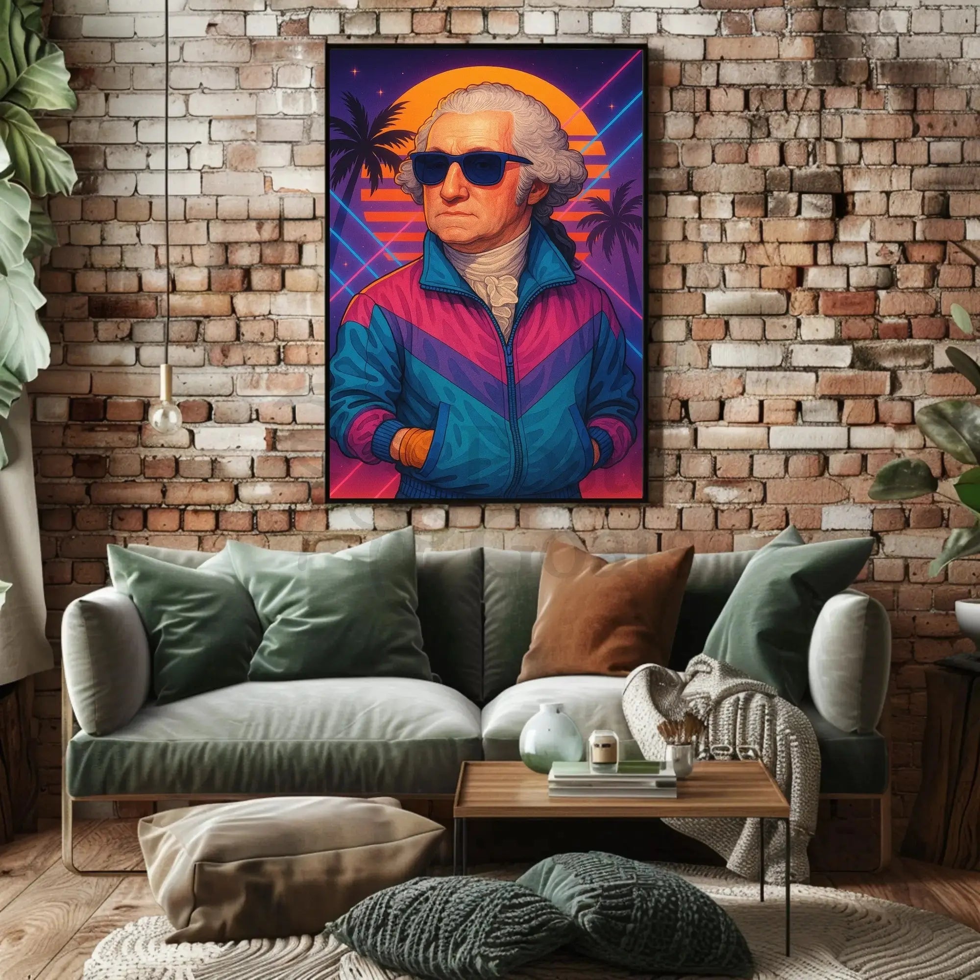 Retro Synthwave Historical Figure Poster - Pop Culture Poster PosterGoat