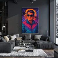 Retro Synthwave Sunset Portrait: Pop Culture Poster PosterGoat